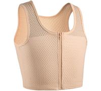 XUJI Binder Traspirante con Cerniera per Compressione - Reggiseno Compressivo per Transgender, FTM, Tomboy e Cosplay (K, 4XL)
