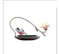 XUJUAN-0227 Fontana da Tavolo Fontana d'Acqua Riciclata Cinese, Decorazione da Tavolo Zen con Magnolia Rosa, Decorazione for la casa Decorazione Regalo