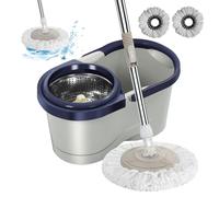 Xujuika Mop Rotante Autopulente | Lavapavimenti Rotante Con Secchio | Mocios Mop Autostrizzante 2 In 1 Con Testa Rotante 360 Rotante 360 Con Testa Staccabile - Di Pulizia Dei Pavimenti Senza Sforzo