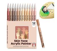 Xujuika Pennarelli per il corpo, 12 colori, kit di penne acriliche per unghie, strumenti per manicure a doppia punta, per bambini, donne, principianti, feste, festival, viaggi, saloni di bellezza
