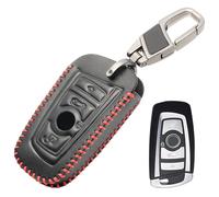 XUKEY Custodia per chiave auto BMW Custodia per chiave auto a 4 pulsanti con ciondolo in lega di zinco Custodia protettiva in pelle PU per BMW Serie 3 5 7 F20 F21 F22 F30 F31