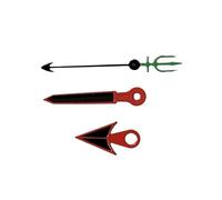 XUKKJI Puntatore con lancette nere con bordo rosso per coda di capelli/per tartaruga/per Trident Second Hand Accessori per orologi da uomo per movimento NH35/NH36/4R/7S, Pacchetto 15, One Size