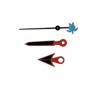 XUKKJI Puntatore con lancette nere con bordo rosso per coda di capelli/per tartaruga/per Trident Second Hand Accessori per orologi da uomo per movimento NH35/NH36/4R/7S, Pacchetto 2, One Size
