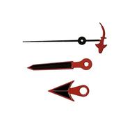 XUKKJI Puntatore con lancette nere con bordo rosso per coda di capelli/per tartaruga/per Trident Second Hand Accessori per orologi da uomo per movimento NH35/NH36/4R/7S, Pacchetto 5, One Size