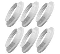 XUKZIMA 6 anelli riduttori in plastica per paralume, attacco E27, adattatore a rondella per paralume, convertitore per lampadine a vite, porta lampada, anello di ricambio, bianco