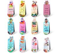 XULIERUX 12 Segnalibri Animali Con Proverbi Tedeschi Da Leggere, Segnalibri Magnetici Per Bambini, Ideali Per Regali Di Compleanno, Di Festa E Di Calendario Dell'Avvento