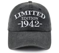 Xullaxth Edizione limitata 1940 1941 1942 1943 1944 1945 1946 1947 1948 1949 cappello per donne uomini, berretto da baseball regolabile in cotone, 1942 Nero, Taglia unica
