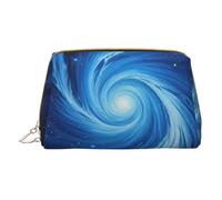 XULLZH Blue Galaxy Print Leather Zip Portatile per Donna Viaggio Trousse Organizer Piccolo Trucco PouchKit, Bianco, Taglia Unica, Bianco, One Size