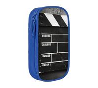 XULLZH Classic Movie Clapboard Nero Stampa Grande Capacità Cerniera Matita Box Doppio Deck Penna Sacchetto Trucco Penna Sacchetto Fornitura Ufficio, Blu, One Size, Moderna