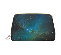 XULLZH Galaxy Green Print Leather Zip Portatile per Donna Viaggio Trousse Organizer Piccolo Trucco PouchKit, Bianco, Taglia Unica, Bianco, One Size