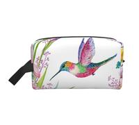 XULLZH Garden with Birds and Flowers Print Large Capacity Travel Portable Cosmetic Organizer Pouch Zipper Toiletry Storage Bag, Bianco, Taglia Unica, Bianco, One Size