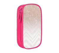 XULLZH Glitter Pretty Pattern Stampa Grande Capacità Cerniera Matita Box Doppio Deck Penna Sacchetto Trucco Penna Sacchetto Fornitura Ufficio, Rosa, One Size, Moderna