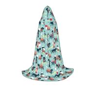 XULLZH Hot Dogs e Limonata Stampa Mantello con Cappuccio Halloween Natale Cape Costume Donne Uomini Adulti Masquerade Dress Up