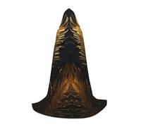 XULLZH Mantello con cappuccio con stampa piuma, costume per Halloween, Natale, donna, uomo, adulto, travestimento in maschera
