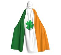 XULLZH Mantello con cappuccio unisex con stampa bandiera irlandese per adulti Halloween lunghezza intera mantello da uomo con cappuccio costume