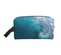 XULLZH Ocean Sea Wave Print Grande Capacità Viaggio Organizzatore Cosmetico Portatile Sacchetto Cerniera Toilette Borsa Bianco, Taglia Unica, Bianco, One Size