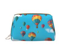 XULLZH Palloncini colorati Blue Sky Print Pelle Zip Portatile per le Donne Viaggio Toiletry PouchKit Organizer Piccolo Sacchetto Trucco, Bianco, Taglia Unica, Bianco, One Size