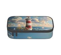 XULLZH The Seaside Lighthouse stampa grande capacità scomparti astuccio da viaggio borsa organizer articoli da toeletta, Nero, One Size, Moderna