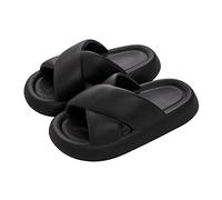 Xumh2024-3 Ciabatte Nuvola Donna Morbide Personalità della moda Sandali Donna Estate Fondo spesso esterno Pantofole da casa for la casa all'aperto Uomo Nuovo Estate Beach Slide(Nero,38-39)