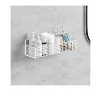 Xumh2024-3 Mensole Bagno Un rack di stoccaggio a parete che non richiede fori da praticare nel muro for il lavabo del water Porta Shampoo Doccia(Bianco,Grande)