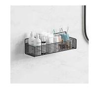 Xumh2024-3 Mensole Bagno Un rack di stoccaggio a parete che non richiede fori da praticare nel muro for il lavabo del water Porta Shampoo Doccia(Nero,Grande)