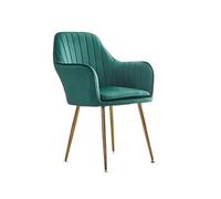 Xumh2024-3 Sedia da cucina Poltrona nordica Sedia da pranzo moderna Mobili for sala Design Velluto Soggiorno caffè con schienale for trucco(Green)