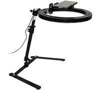 XUMI Anello luminoso a LED a intensità variabile da 10 pollici con supporto e supporto per telefono, scrivania treppiede regolabile per Youtube Video, Photography, Selfie, Vlog, Live Streaming, nero