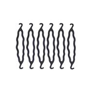 XUMIN Doppio gancio per capelli 6PCS nero di plastica per capelli Donut Bun Maker Twist Braid Bud Hair Curler Magic Styling Accessory