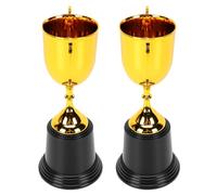 XUMIUZIY 2 Pezzi Coppa Trofeo per Bambini in Plastica Dorata | Base rotonda robusta, trasporto leggero, premio sportivo, souvenir, vincitore del concorso