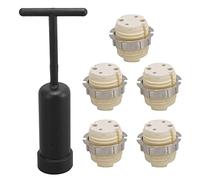 XUMIUZIY 5 Pezzi Portalampada in Ceramica G9 con Attrezzo | Chiave a bussola G9, faretto alogeno da soffitto, ceramica resistente al calore, anello in lega di zinco, mini molla