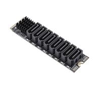 XUMIUZIY Adattatore da M.2 a, Scheda di Espansione PCIe 3.0 X2 a 8 Porte con Dissipatore di Calore in Alluminio, per unità NAS HDD SSD e Sistemi di Archiviazione Multi-bay