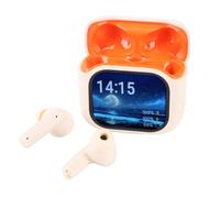 XUMIUZIY Auricolari del Traduttore Linguistico, Auricolari Wireless 5.4 con Rumore ANC Che Cancella il Caso di Ricarica Touchscreen 140 Lingue Traduzione, per la Musica Chiamata (Beige)