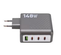 XUMIUZIY Blocco Caricabatterie USB C da 148 W, Adattatore Rapido da Parete a 4 Porte con Display Touch Control Intelligente, per Cuffie, Tablet, Telefono Portatile (Unione Europea)