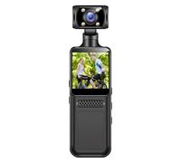 XUMIUZIY Camera D'azione Portatile, Telecamera Sportiva WiFi HD 4K con Obiettivo Rotante a 180°, Schermo HD da 1,3 Pollici, 135 ° Ultra Largo, Torcia LED, Controllo delle App