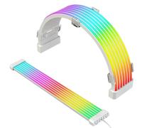 XUMIUZIY Cavo di Alimentazione per PC ARGB, prolunghe per Cavi PSU RGB sincronizzati a 3pin 5V con Strisce LED, Kit di prolunghe per Cavi di Alimentazione RGB per Scheda Madre a 24 Pin