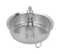 XUMIUZIY Cestello per Cottura a Vapore in Acciaio Inox con Manico Pieghevole, Piedini Rialzati, per Cuocere a Vapore i Frutti di Mare, Lavabile in Forno e in Lavastoviglie (M)