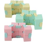 XUMIUZIY Cubo Fidget Infinito in Plastica, Set da 3 Pezzi, Antistress | Giocattolo puzzle cubo con 8 blocchi, per adulti, bambini, antistress in ufficio