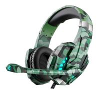 XUMIUZIY Cuffie da Gioco Stereo Cablate Mimetiche, Auricolari Gaming con Microfono, for Sessioni di Gioco e Chat Vocale (Mimetica verde)