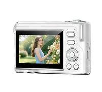 XUMIUZIY Fotocamera Digitale 4K, Zoom Ottico 64MP 5X Touchscreen HD da 3 Pollici con Specchio Frontale per Selfie, Registrazione Continua, Tracciamento Deep Learning (WHITE)