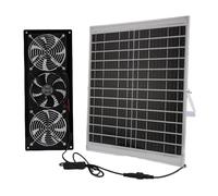 XUMIUZIY Kit a Ventola Solar 3, Pannello Solare da 25W con 10 Ventole di Scarico Impermeabili, Aspirazione o Aria di Scarico per Il Raffreddamento, per Pollai Esterni, Serra e Shed
