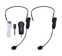 XUMIUZIY Microfonico Wireless, Microfono Portatile Indossato Sulla Testa 2.4G con Spina da 3,5 Mm 6,35 Mm, Portata di 50 Metri per Guida Turistica Didattica Fitness Altoparlante (1 per 2)