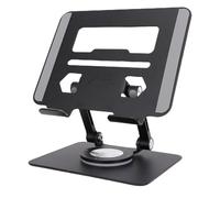 XUMIUZIY Stand da Tablet, Base a 360 Gradi a Rotazione Regolabile in Alluminio di Supporto in Lega di Alluminio con Progettazione di Ventilazione Aperta, per Compressori Elettronici da (black)