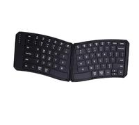 XUMIUZIY Tastiera Bluetooth Pieghevole Ergonomica, Tastiera Portatile Compatta Divisa con Coperchio in Pelle PU, Forma a V, Connessione a 3 Dispositivi, Viaggio Portatile per Tablet,