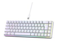 XUMIUZIY Tastiera da Gioco Meccanica, 68 Tasti RGB Tastiera di Gioco Retroilluminata, Switch Blu-switpable, 25 Tasti Senza Conflitto, Tastiere Ergonomic Mini Office per PC (WHITE)