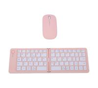 XUMIUZIY Tastiera e Mouse Pieghevoli Wireless - (BT + 2,4 Ghz), Rosa