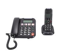 XUMIUZIY Telefono Cordless con Filo e Vivavoce Full Duplex | Per l' con Schermo Retroilluminato e ID Chiamante (Spina europea)
