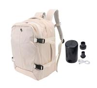 XUMIUZIY Zaino da Viaggio Sottovuoto con Pompa, da 36 a 55L Espandibile, Separazione a Secco Bagnato di Bagnato Acqua Backpack a Compressione del Vuoto con Serratura per Laptop per il (Beige)