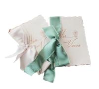 XUMKFJRE 2 Pezzi di Biglietti Auguri for voti Nuziali, Libro dei giuramenti con Nastro Seta Rosa, Sposa e Sposo, Festa Romantica d'Amore, Matrimonio per Matrimoniali(Color-02)