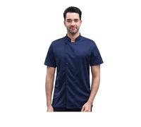 XUMKFJRE Abbigliamento Da Lavoro Cuoco For Uomo, Estivo, Ultrasottile E Traspirante, In Rete, For Hotel, Cucina, Barbecue, Catering, Uniforme Estiva A Maniche Corte(Blue,4XL)