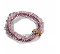XUMKFJRE Bracciale Di Cristallo 4 pezzi/set braccialetti di cristallo for donne ragazze perline pietra grigio rosa bianco blu serie gioielli moda in per donne(17cm,No.7 With Tag)